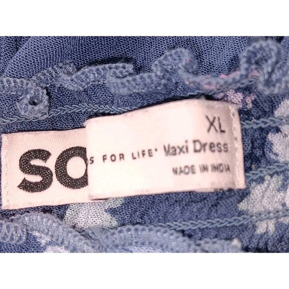 So  Women's Pullover Multicolor  Elastic Floral Maxi Dress size XLARGE - Picture 8 of 10